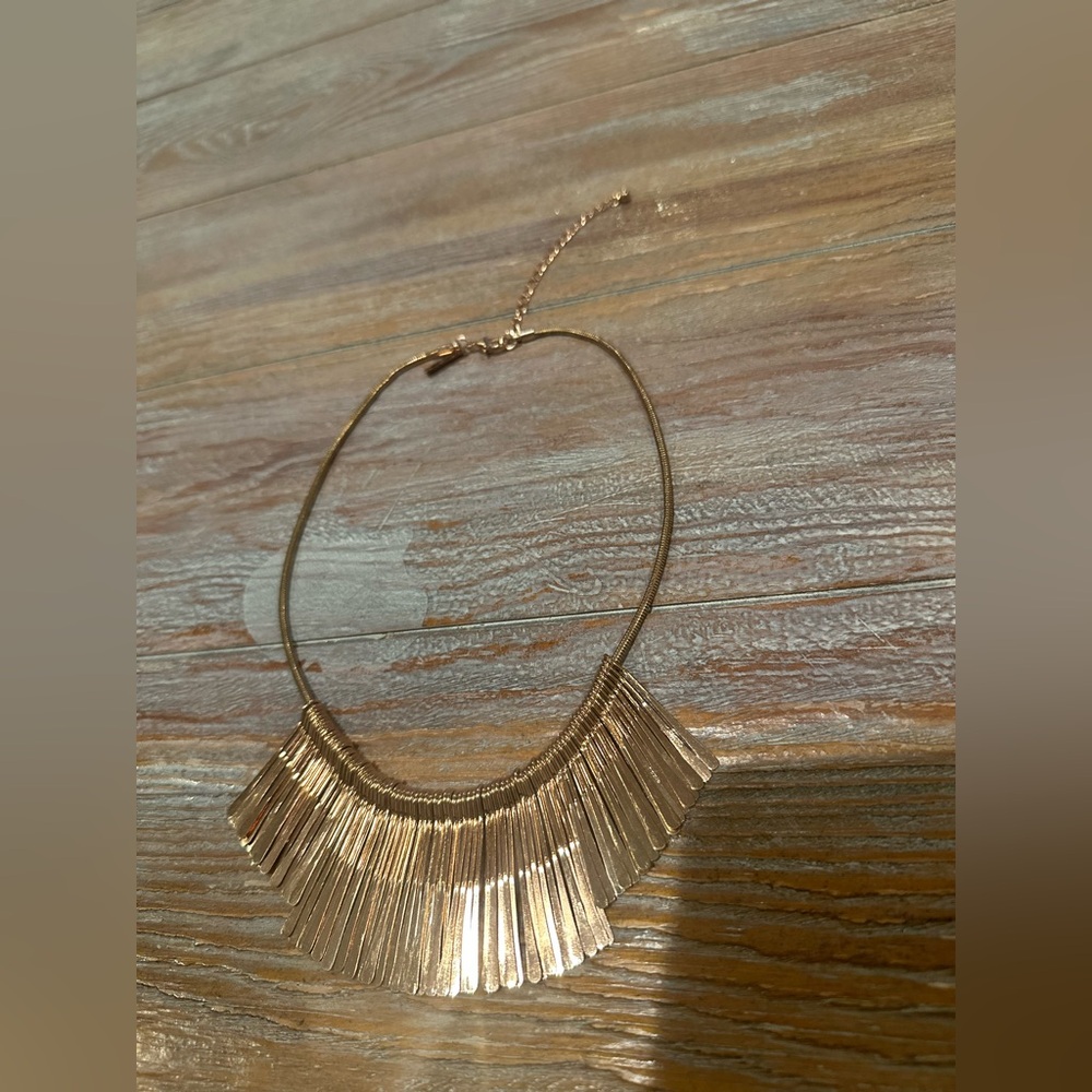 Elegant Gold tassle Necklace. 16.5” with 3” extender.